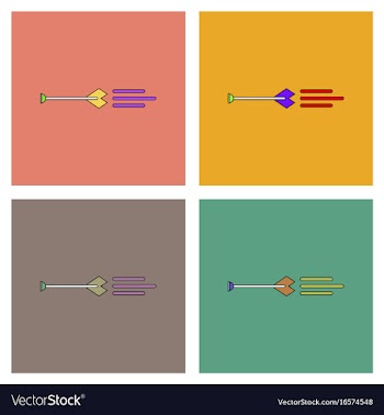 Flat icon design collection bow arrow vector image