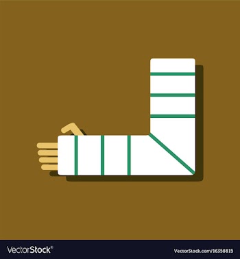 Flat icon design collection broken arm in sticker vector image