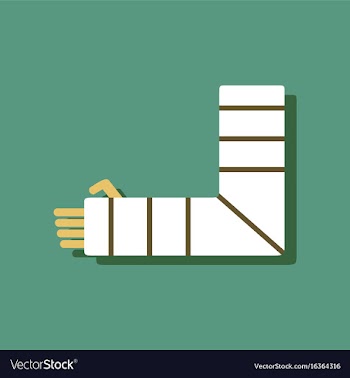 Flat icon design collection broken arm in sticker vector image