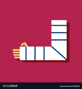 Flat icon design collection broken arm in sticker vector image