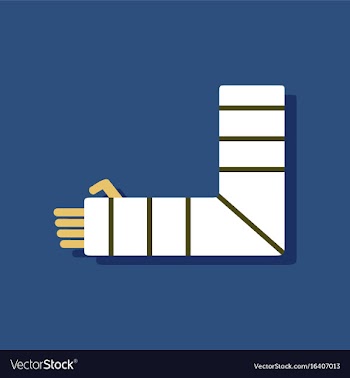 Flat icon design collection broken arm in sticker vector image