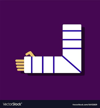 Flat icon design collection broken arm in sticker vector image