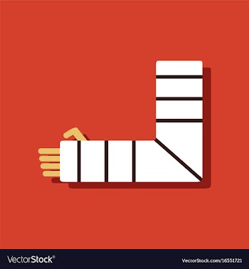 Flat icon design collection broken arm in sticker vector image