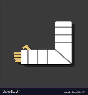 Flat icon design collection broken arm in sticker vector image