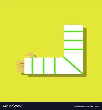 Flat icon design collection broken arm in sticker vector image