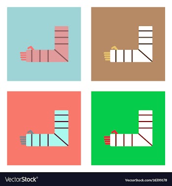 Flat icon design collection broken arm vector image