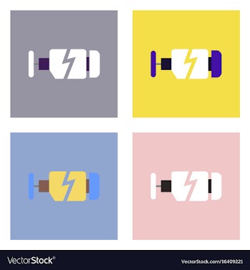 Flat icon design collection broken engine vector image