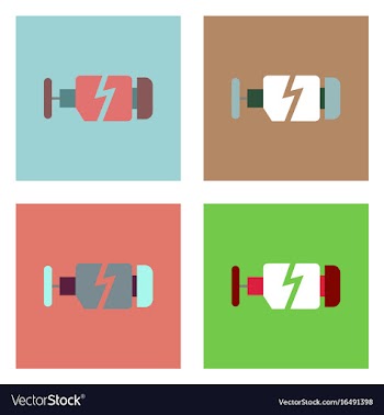 Flat icon design collection broken engine vector image
