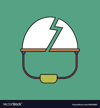 Flat icon design collection broken military helmet vector image
