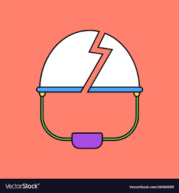 Flat icon design collection broken military helmet vector image