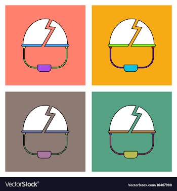Flat icon design collection broken military helmet vector image