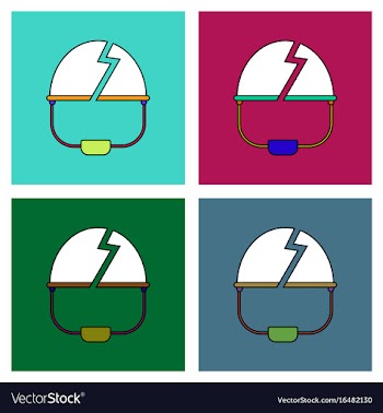 Flat icon design collection broken military helmet vector image