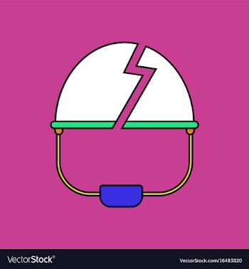 Flat icon design collection broken military helmet vector image