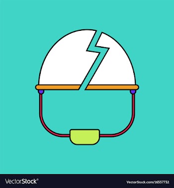 Flat icon design collection broken military helmet vector image