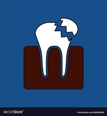 Flat icon design collection broken tooth vector image