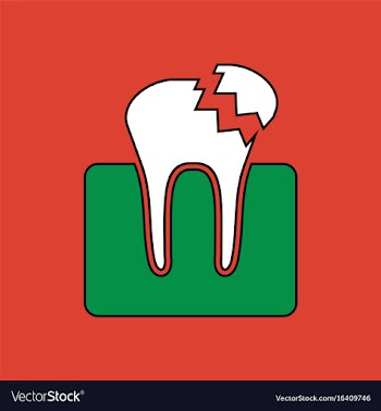 Flat icon design collection broken tooth vector image