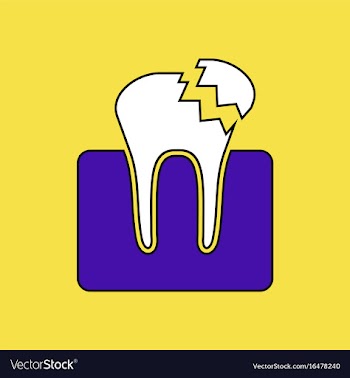 Flat icon design collection broken tooth vector image