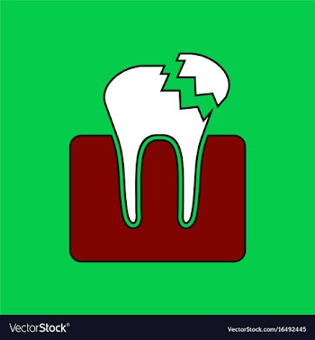 Flat icon design collection broken tooth vector image