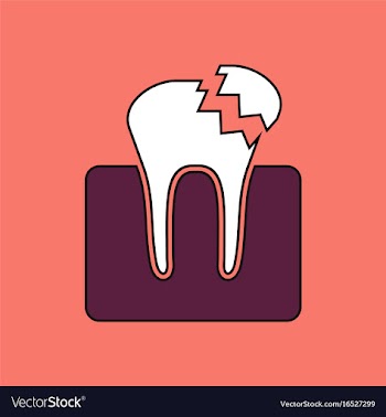 Flat icon design collection broken tooth vector image