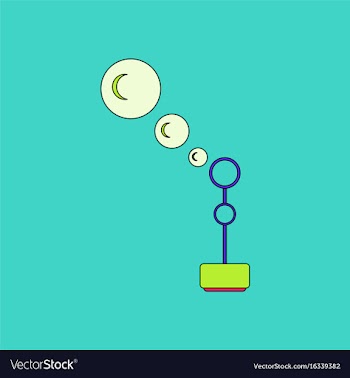 Flat icon design collection bubble stick vector image