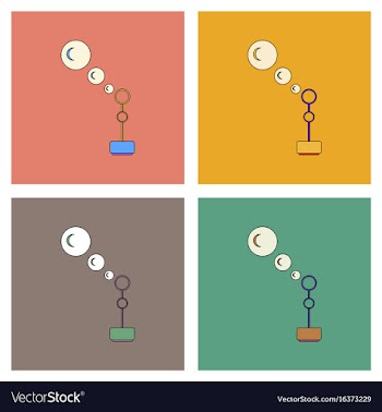 Flat icon design collection bubble stick vector image