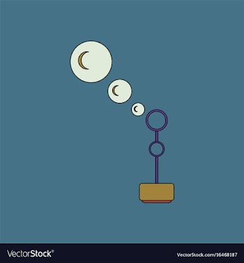 Flat icon design collection bubble stick vector image