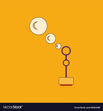 Flat icon design collection bubble stick vector image