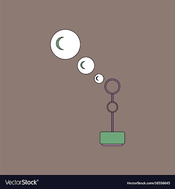 Flat icon design collection bubble stick vector image