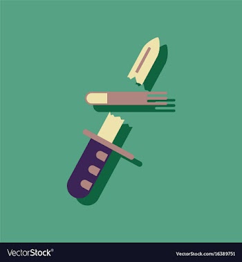 Flat icon design collection bullet broke knife in vector image