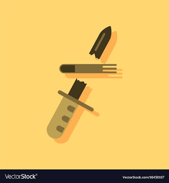Flat icon design collection bullet broke knife in vector image
