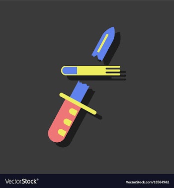 Flat icon design collection bullet broke knife in vector image