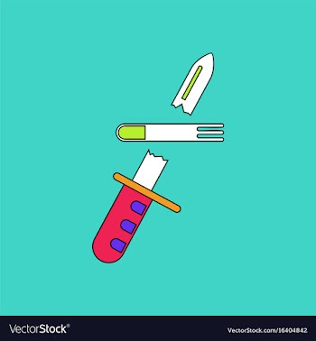 Flat icon design collection bullet broke knife vector image