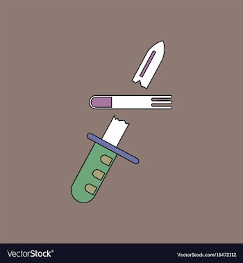 Flat icon design collection bullet broke knife vector image
