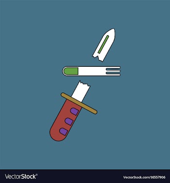 Flat icon design collection bullet broke knife vector image