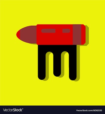 Flat icon design collection bullet with blood vector image