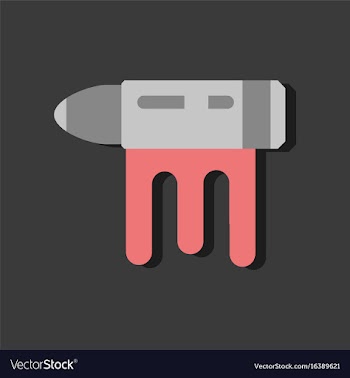 Flat icon design collection bullet with blood vector image