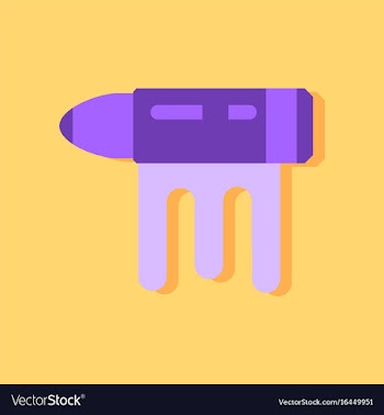 Flat icon design collection bullet with blood vector image