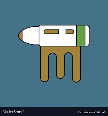 Flat icon design collection bullet with blood vector image