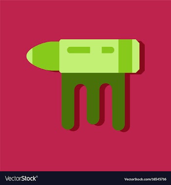 Flat icon design collection bullet with blood vector image