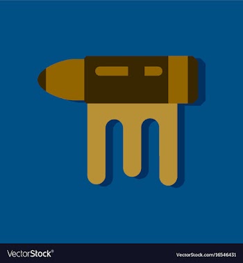 Flat icon design collection bullet with blood vector image
