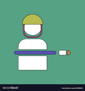 Flat icon design collection bullet wounded soldier vector image
