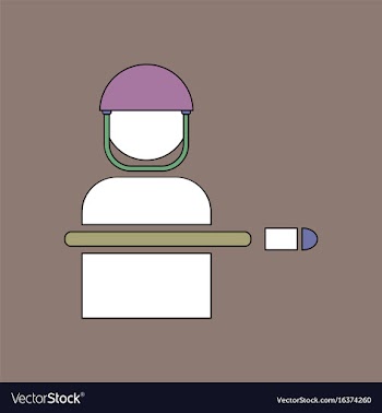 Flat icon design collection bullet wounded soldier vector image