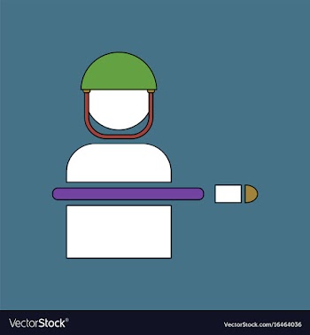 Flat icon design collection bullet wounded soldier vector image