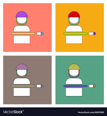 Flat icon design collection bullet wounded soldier vector image