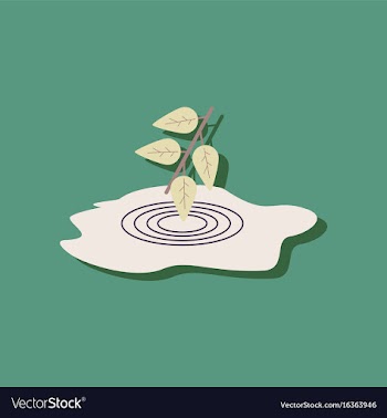 Flat icon design collection bush and puddle in vector image