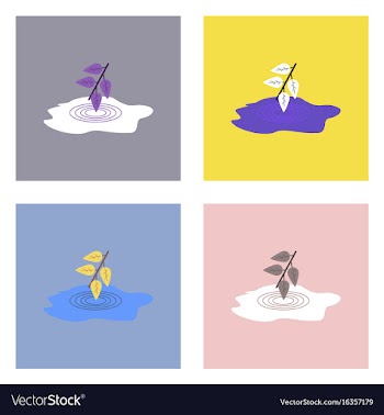 Flat icon design collection bush and puddle vector image