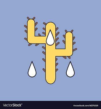 Flat icon design collection cactus and droplets vector image