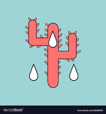 Flat icon design collection cactus and droplets vector image