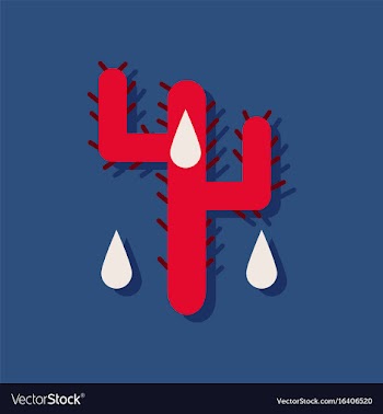 Flat icon design collection cactus and droplets vector image