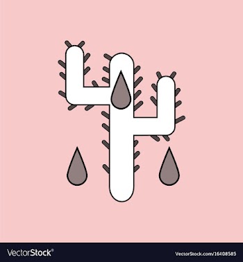 Flat icon design collection cactus and droplets vector image